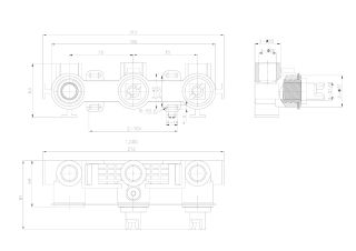 Душевой комплект Black&White Gravity 9025NGM с термостатом оружейная сталь